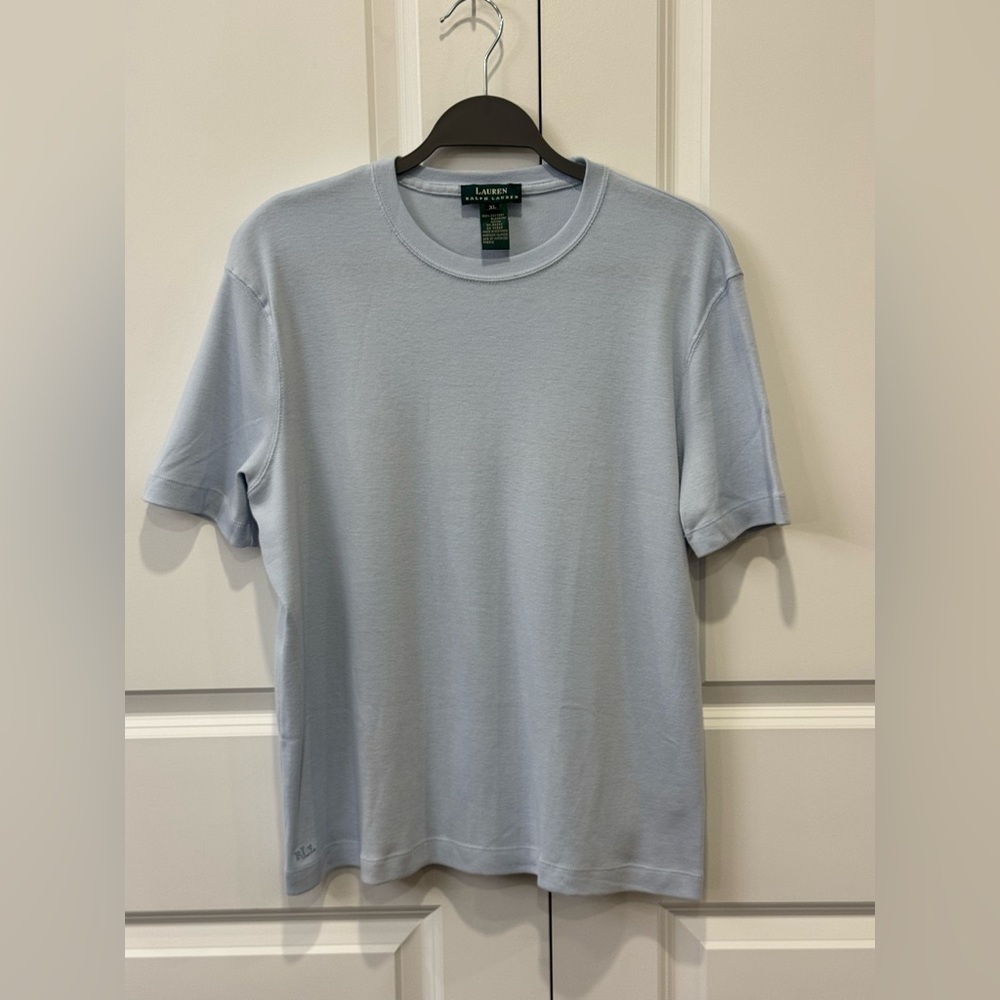 LRL Ralph Lauren Light Blue Cotton Short Sleeve T Shirt Size XL Crew neck